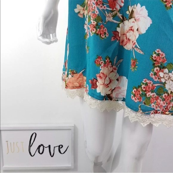 Jodi Kristopher Dress SZ L Floral Choker VNeck NWT - Picture 4 of 6